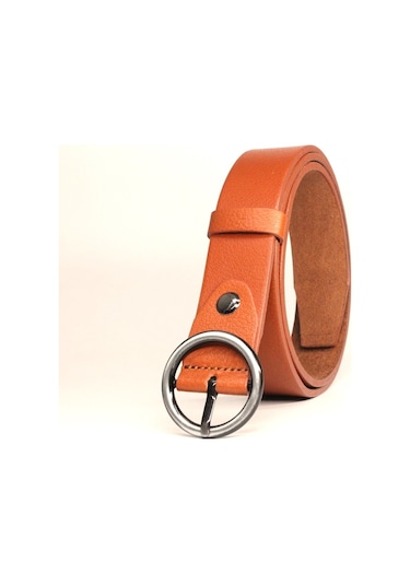 Livize Hakiki Deri Yuvarlak Toka Kadın Kemeri 3Cm Taba Taba (457620087) Taba