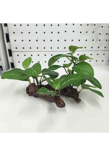 Xiyyadms Evde Kullanım İçin Su Bitkisi Dekorasyonu: Dayanıklı Yapay Yapraklı Ahşap Süs 12x6x10 Cm 2 No'lu Model