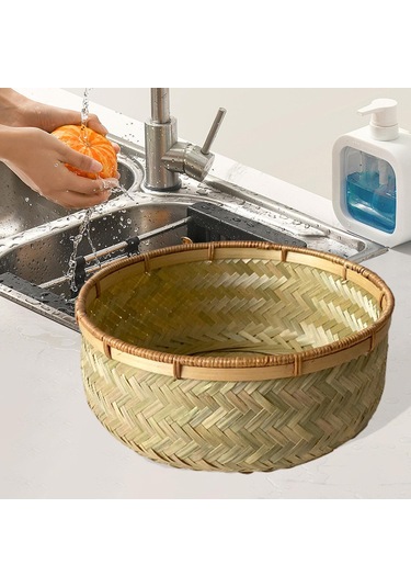 Suntek Dokuma Meyve Sepeti Masaüstü Oturma Odası Için L Kahverengi