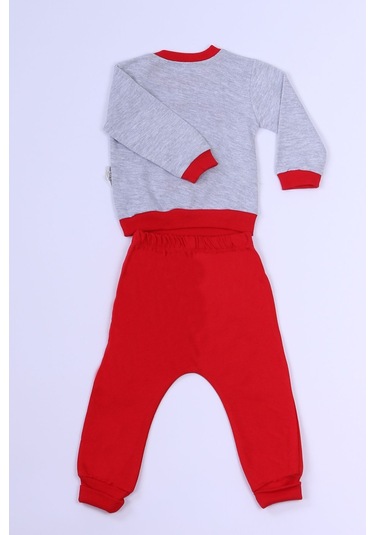 Erkek Çocuk Eşofman Takımı Kabartma Baskılı B83 Kırmızı