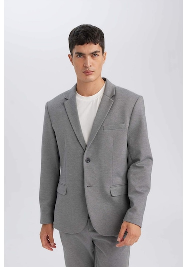 Defacto Modern Fit Astarlı Blazer Ceket C5990AX24AUAR4 Antrasit Defacto Modern Fit Astarlı Blazer Ceket C5990AX24AUAR4 Antrasit