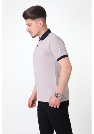 Polo Yaka Gri Tişört-Gri
