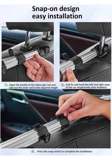 Wondernest 3'ü 1 Arada Araç Telefon Tutacağı, Bilgisayar Tutacağı, Kancalı Evrensel Alüminyum Boru Std