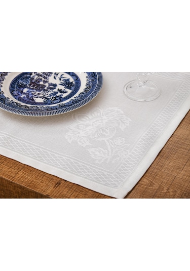 Finezza Lola Jakar Polyester Kumaş Krem Amerikan Servis 33,5x46 cm Krem 4Ad-1380 Krem