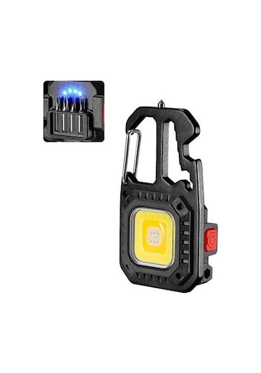 Led Mikro El Feneri Cep Anahtarlık El Fenerleri Usb Şarj Edilebilir Torch Güçlü Mıknatıs Tornavida Çekiç Açık Acil Durum Lambası Black Led Siyah