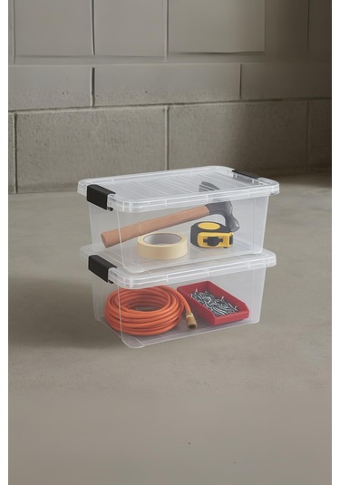 2 Li Şeffaf Saklama Kutusu & Düzenleme Kutusu 10,5 Lt Şeffaf