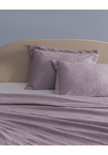 Madame Coco Marjolaina Çift Kişilik %100 Pamuk Yatak Örtüsü - Açık Mürdüm Çok Renkli