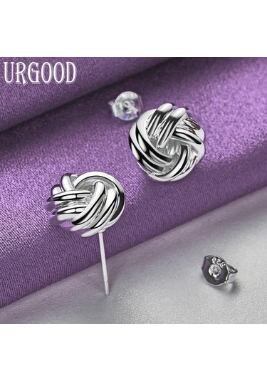 925 Ayar Gümüş Dokuma Küpe Parti Hediyeleri Moda Takı