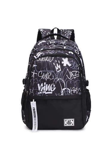 Graffiti Baskı Genç Erkek Okul Çantaları Yüksek Ortaokul Açık Vizon