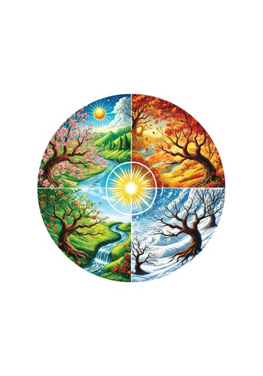 Dört Mevsim Çarkı 570 Parça Round Puzzle