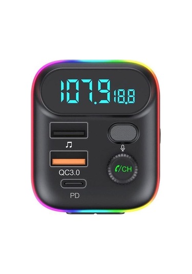 T70 Araba Mp3 Çalar Fm Verici İle Bluetooth Usb Araç Mobil Şarj Qc3.0 Hızlı Şarj U Disk Müzik Çalar Fm Modülatör