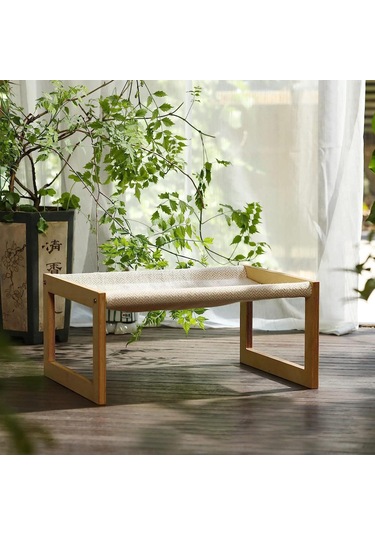 Homyl Kedi Hamak Yatağı Ahşap Yükseltilmiş Kararlı Rahat