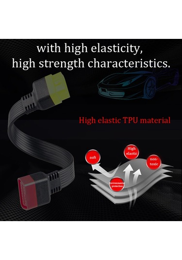 Teltree 60cm Uzunluklu Tpu Obd Genişletme Kablosu - Bluetooth Bağlantı İçin Evrensel Erkek- Dişi Adaptör