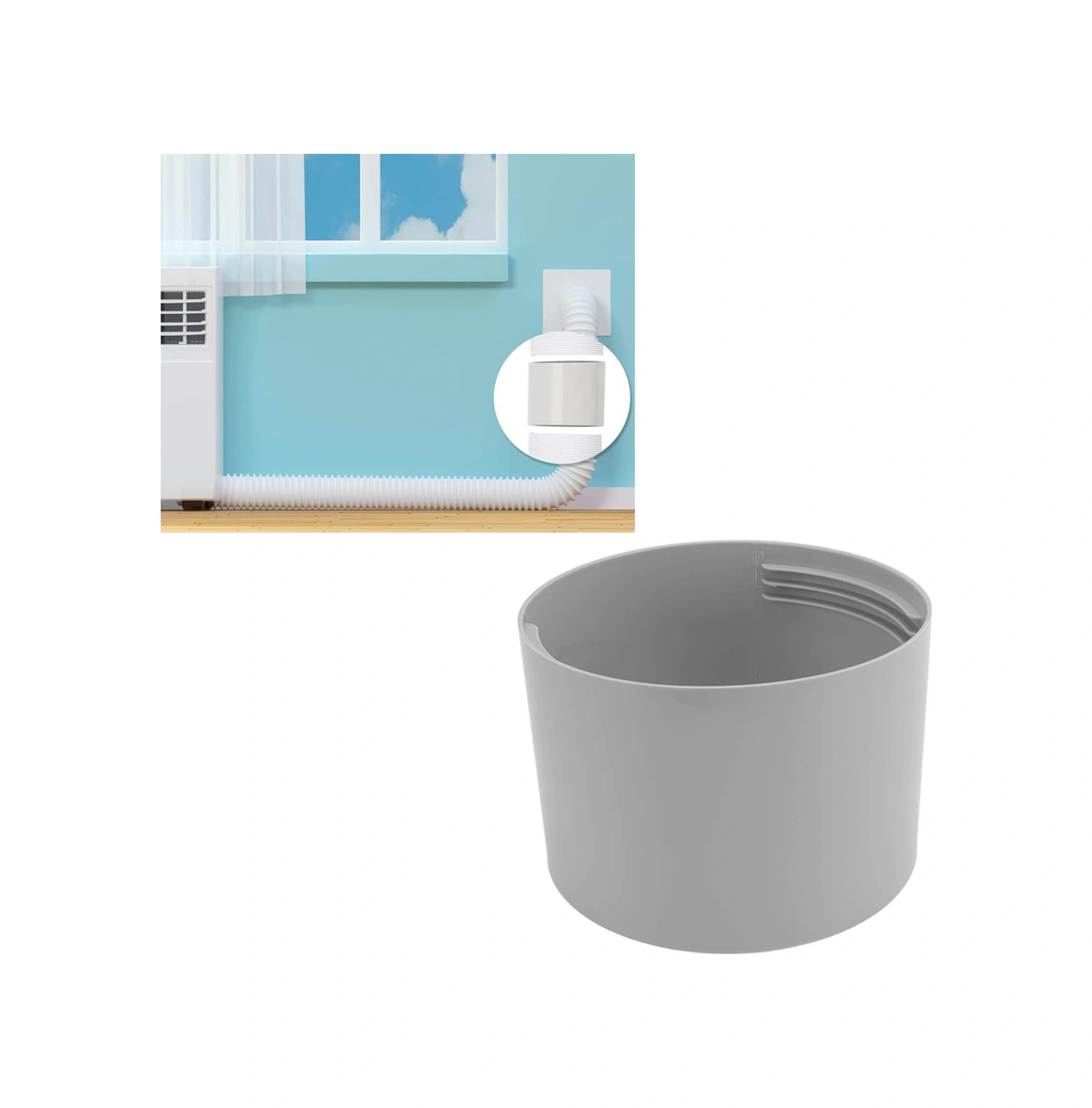 Geeroyoo Ev Tipi Taşınabilir Klima İçin Abs材质li 150mm 5.9 İnç Egzoz Hortumu Bağlantı Elemanı, Saat Yönü/saatin Tersi İplikli, Sağlam Bir Lehimle, Kolay Kurulum, Ev通用配件