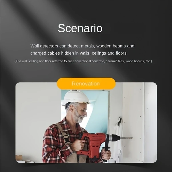 Oldfriend Sh301 5 Li Dedektör Metal Ac Kablo Çivi Dedektörü Lcd Ekranlı Siyah Gümüş