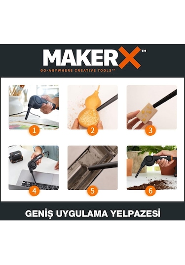 Worx Wx747.9 Makerx 20volt Kömürsüz Profesyonel Mini Üfleyici Ak