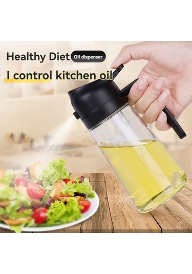 Besthome1 470ml Siyah Cam Yağ-soya Sulandırıcı, Pratik 2'li Fonksiyonlu Çok Renkli
