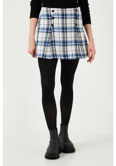 Lela Regular Fit Kışlık Tüvit Mini Bayan Şort Etek 611Et0020 Saks