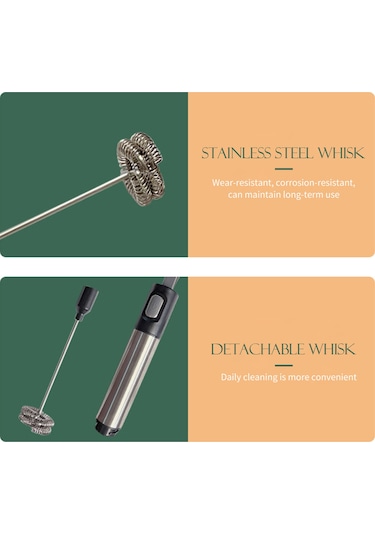 Honmex El Tipi Elektrikli Süt Köpürtücü 304 Çelik Kahve Latte Milkshake Karıştırıcı - Hızlı Köpük Oluşturucu Ev Bar Kafe Mavi