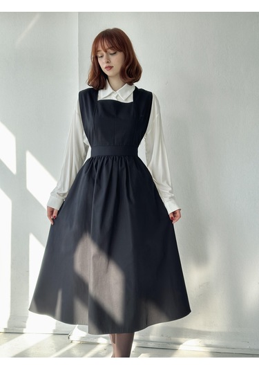 Retrobird Mandy Uzun Midi Boy Jile Elbise Kadın Siyah-13070-siyah Siyah