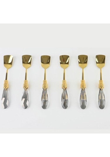 Diamond 6 Parça Tatlı Ve Dondurma Kaşığı Füme Titanyum