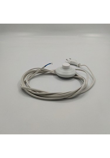 3 Metre Aç-kapa Yerpuar Anahtarlı Fişli Beyaz Renk Kablo