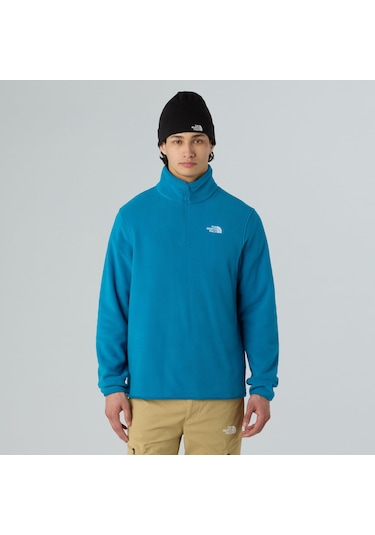 The North Face M Glacier Fleece 1/4 Zip Jacket Erkek Polar-30533 Mavi