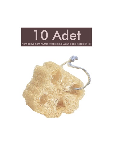 10 Adet Kabak Lifi Doğal Bulaşık Süngeri Banyo Kesesi Loofah Sponge İpli Kabak Kesesi Kalın Büyük