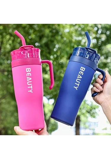 Oldfriend Kızıl Kırmızı 40.58oz Bpa Free Plastik Tumbler Pipetli Hafif Mutfak Bardagı Kırmızı