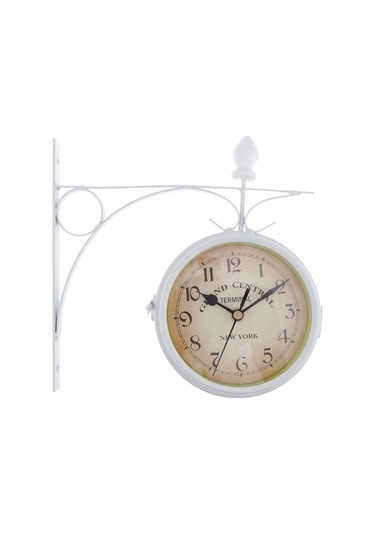 Suntek Yaratıcı Kapalı Açık Asma Braketi Çift Taraflı Duvar Saati Beyaz