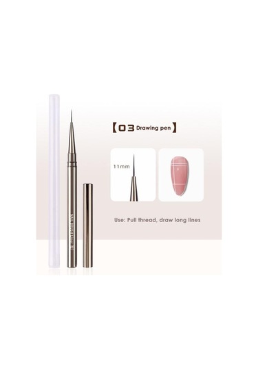 Kalem Şapkalı Tırnak Sanat Kalemi Dökülmeyen Acemi Dostu Tırnak Resim Fırçası Manikür Aracı B