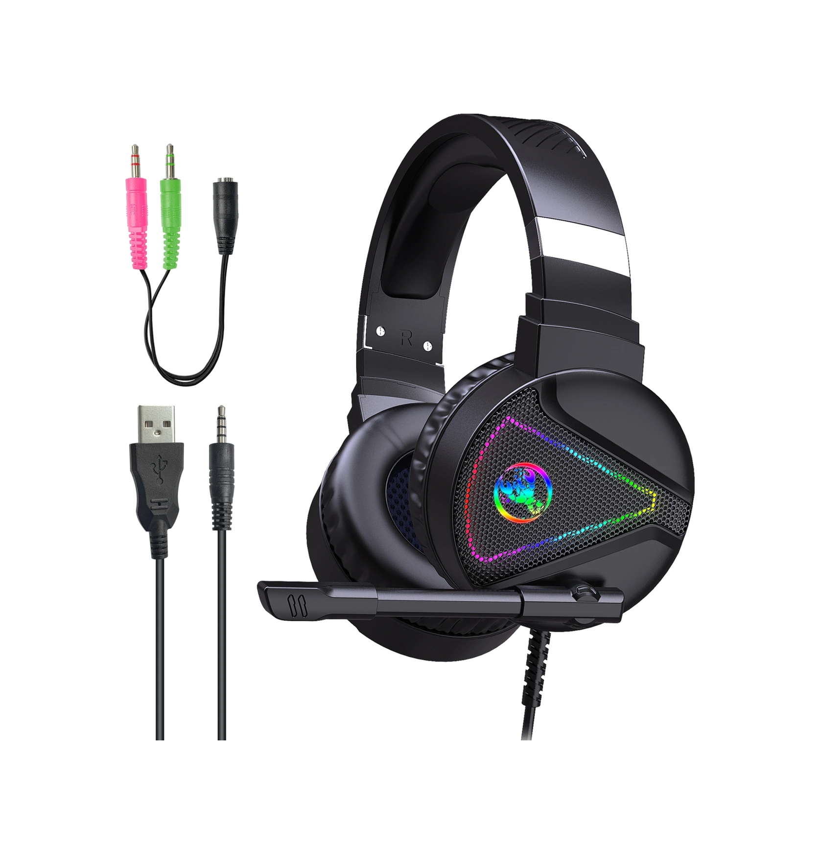 Sones Hxsj F16 3,5 Mm + Usb Portlu Rgb Işıklı Stereo Oyun Kulaklığı Mikrofonlu