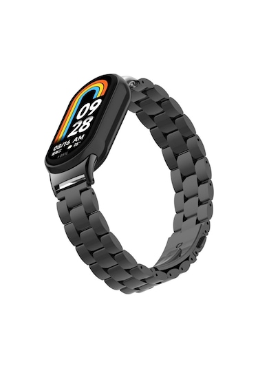 Xiaomi Mi Band 9 İle Uyumlu Bakla İşlemeli Metal Kordon