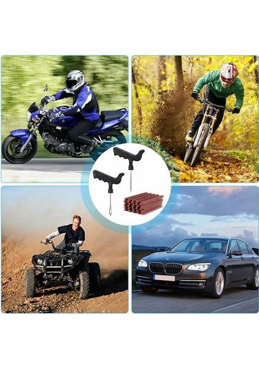 Mufunye 32 Parça Lastik Tamir Kiti, Pro Tools Plus Kendiliğinden Vulkanizasyon Yapan İçsiz Uçlar, Matkap Uçlu Lastik Tamir Kiti, Araba Lastiği Delinmesi İçin Lastik Tamir Kiti