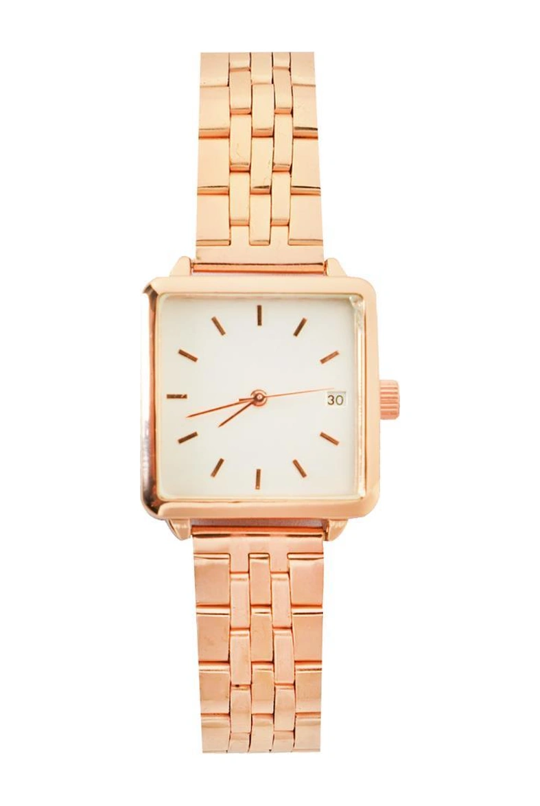 Fully Rose Gold Kare Kadın Kol Saati Rose Gold