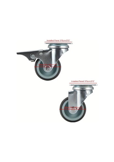 Dashanshop 2 Inç Tpu Tekli Tekerlek 4lü Set 2 Frenli 2 Frensiz Universal Döner Tekerlek