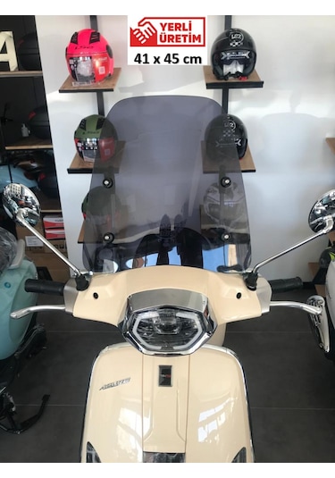 ABV Üniversal Füme Siperlik 41 x 45 CM + Bağlantı Ekipmanı (Motosiklet Camı)