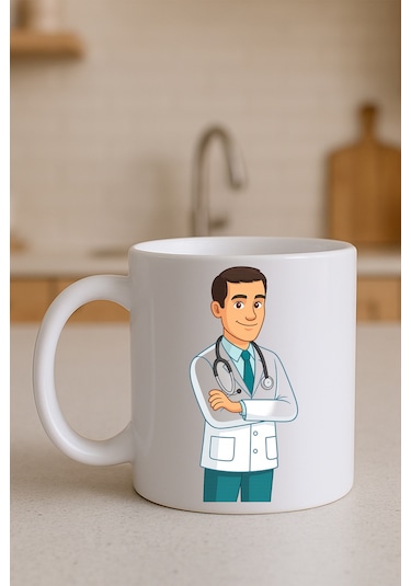 Meslek Baskılı Kupa Erkek Doktor