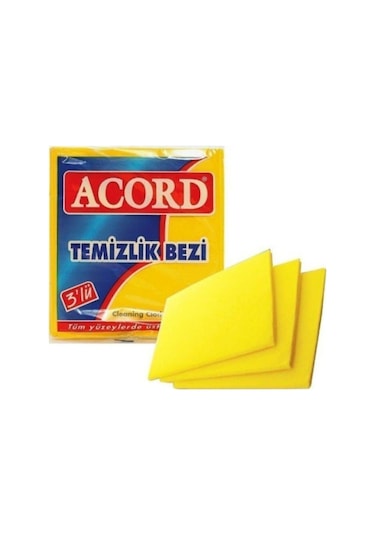 Acord Temizlik Bezi Sarı 3'lü