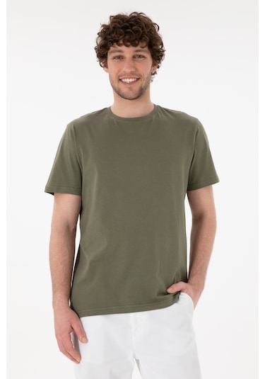 U.S. Polo Assn. Erkek Regular Fit Bisiklet Yaka Koyu Haki Basic Tişört 50305985-VR111 U.S. Polo Assn. Erkek Regular Fit Bisiklet Yaka Koyu Haki Basic Tişört 50305985-VR111