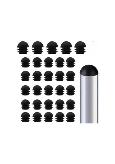 Fortunelane 30 Adet 19 Mm Plastik Boru Kapakları - Bahçe Mobilyaları Korumalı Siyah Set, Metal Sandalyeler İçin