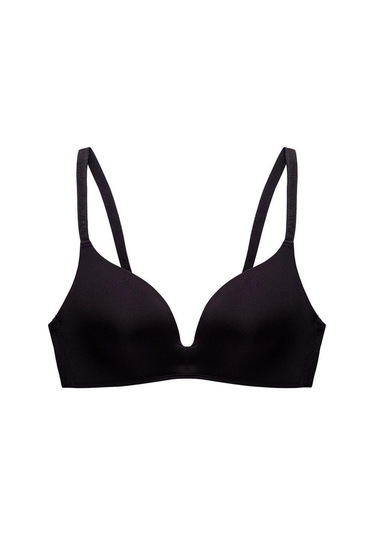 Siyah Fallsweet Hiçbir Tel Dikişsiz Sutyen Ab Fincan Push Up Sütyen Kadınlar İçin Rahat İç Giyim Siyah