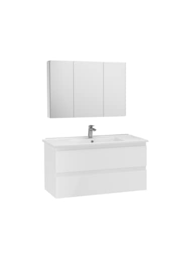 Creavit Alinda 100 Cm Lavabo Dolaplı Ve Aynalı Dolap Parlak Beyaz