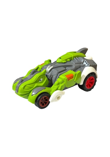 Trex Dinazor Figür Araba Sürtmeli Teker Transformers Robot Dinozor 15cm Yeşil Renkli
