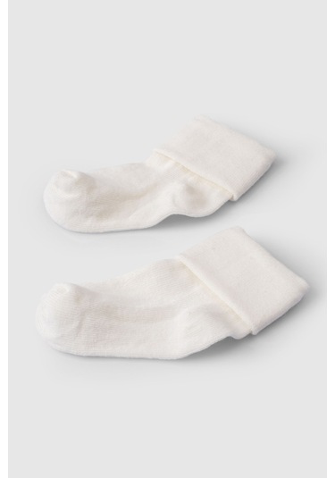 Organik Bebek Çorabı Ekru Ekru