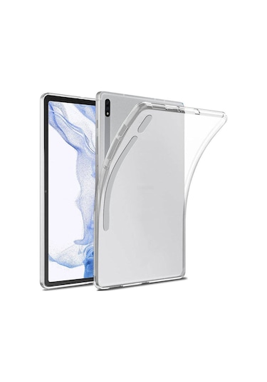 Galaxy Tab S8 Kılıf Uyumlu Zore Tablet Süper Silikon Kapak-renksiz