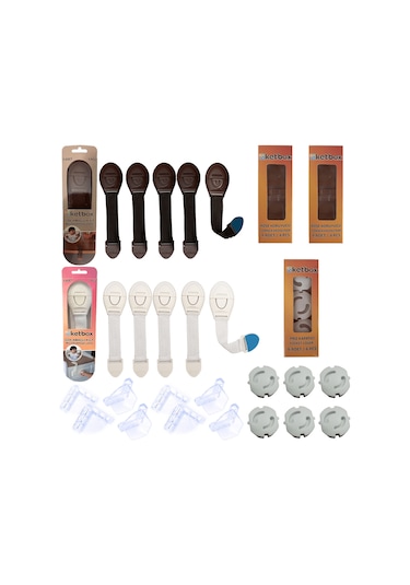 Bebek Güvenlik Seti 10 Adet Çekmece Kilidi + 8 Adet Köşe + 6 Adet Priz Koruyucu Çok Renkli