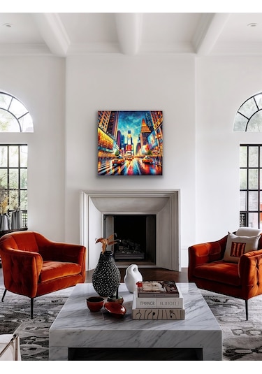 New York Times Meydanı Kanvas Tablo 90x90cm