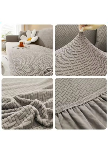 StarMall Tuğla Desen Koltuk Örtüsü Çekyat Kılıfı 3311 Takım Vizon