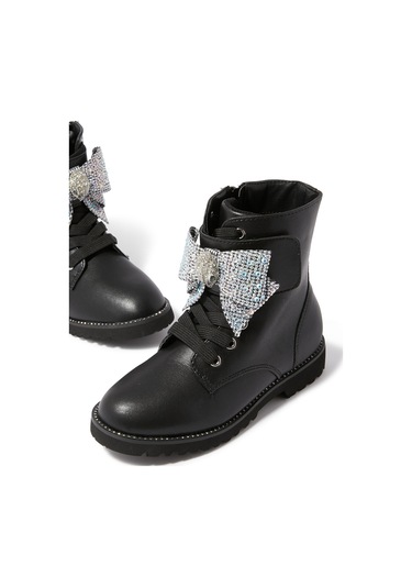 Kurt Geiger Çocuklar Için Mini Kensington Kemerli Botlar Siyah